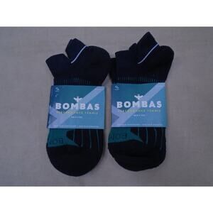 Bombas Performance Tennis Ankle Socks Black Blue 2 Pairs Unmisex Size Medium NWT